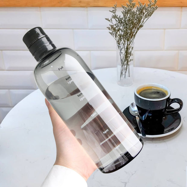 Elia transparente Trinkflasche mit Zeitmarkierung