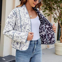Jacke zum Wenden mit Blumenmuster und Ethno-Muster