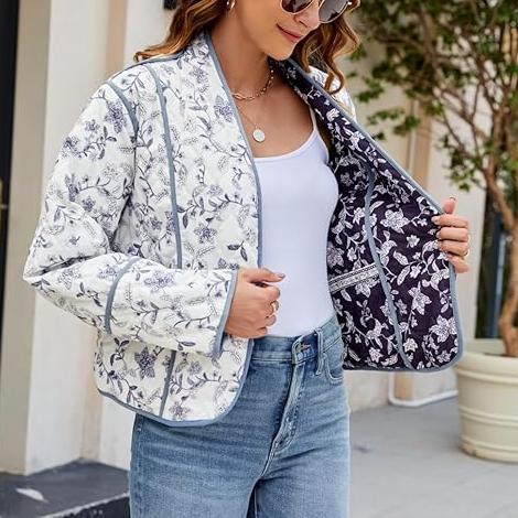 Jacke zum Wenden mit Blumenmuster und Ethno-Muster