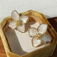 Verónica Emaille Blumen Ohrringe Eleganter Stil Florales Design Schmuck Accessoire