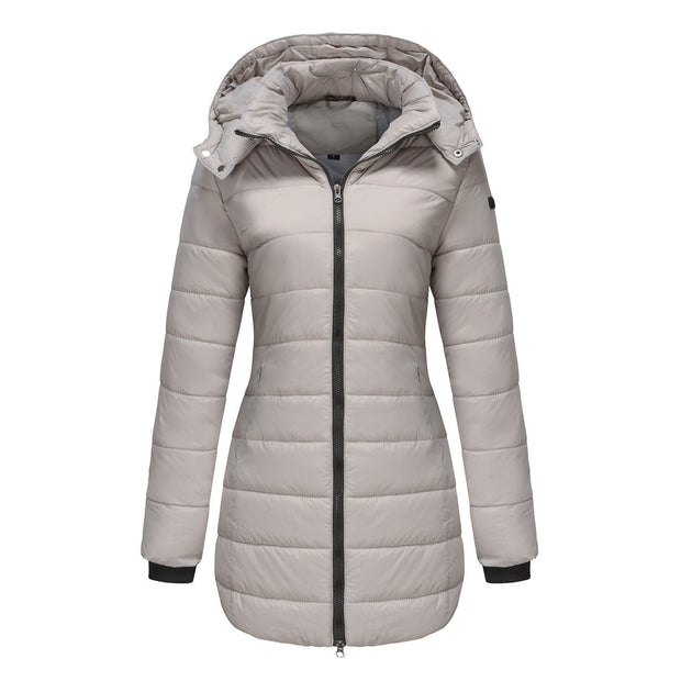 Lange Damenjacke mit Kapuze - Naelle