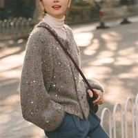 Strickjacke mit Leuchteffekt für Frauen - Naelis