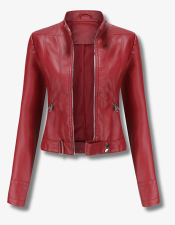 Lederjacke mit puristischer Optik