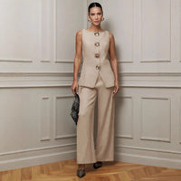 Set aus ärmellosem Oberteil und weiter Hose für Frauen - Elira