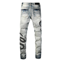 Skinny-Jeans mit Schlangenmuster - Eldric
