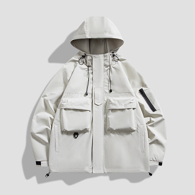 Winddichte Cargo Jacke mit Kapuze - Lukas