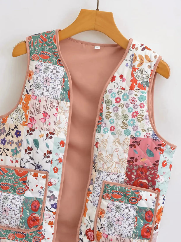 Weste mit Blumenmuster und Patchwork