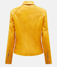 Biker-Lederjacke ohne Kapuze
