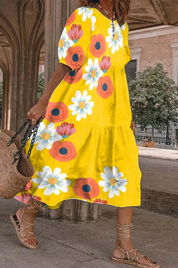 Kleid mit flatterndem Rock, ideal für einen femininen und romantischen Look