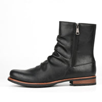 Herren Lederstiefel mit seitlichem Reißverschluss und niedriger Sohle - Halvor