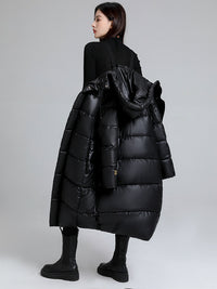 Lange Jacke mit Stepp-Effekt für Frauen - Eryndel