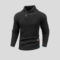 Herrenstrickpullover mit geknöpftem Rollkragen - Keldor