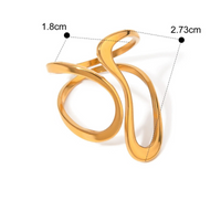Luxuriöser Geflochtener Ring Weiß Offenes Verstellbares Design Mit Fließenden Eleganten Linien Und Minimalistischem Stil