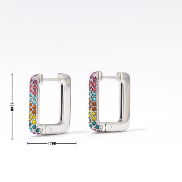 Strahlende Quadrate Ohrringe Elena Moderner Geometrischer Ohrschmuck Mit Glitzernden Steinchen