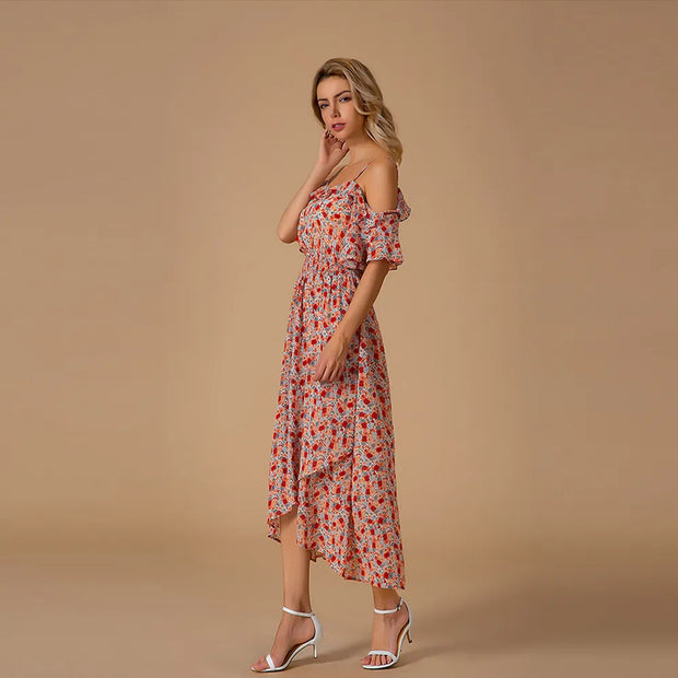 Carla - Frisches geblümtes Midikleid für den Sommer