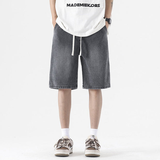 Gewaschene Denim-Shorts für Männer mit Baggy-Style - Matias