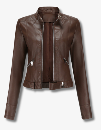 Lederjacke mit puristischer Optik