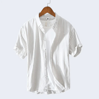 Herren Kurzarm-Button-Down-Hemd – Streifen