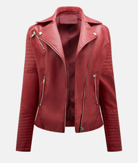 Biker-Lederjacke ohne Kapuze