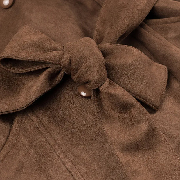Zweireihiger Trenchcoat mit Samtaufschlägen - Alana