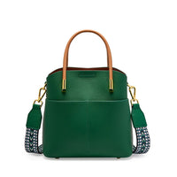Damen-Eimertasche aus genarbtem Leder mit doppeltem Henkel - Emilia