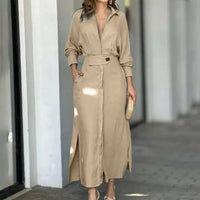 Rebecca - Langärmeliges Kleid mit verstellbarem Gürtel