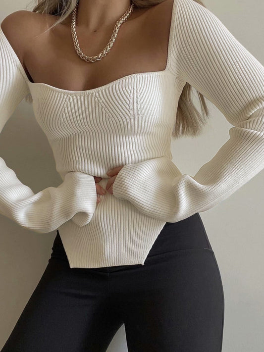 Gestricktes Damen-Top mit herzförmigem Ausschnitt - Brynhildr