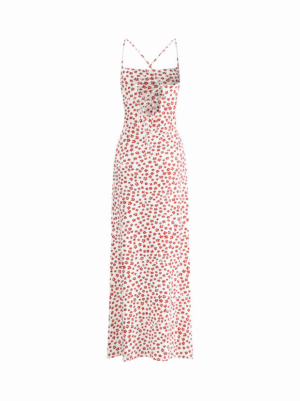 Emma - Langes Trägerkleid mit Blumenprint, überkreuzt und fließend
