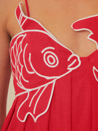 Scarlett - Besticktes halbdurchsichtiges Fischkleid