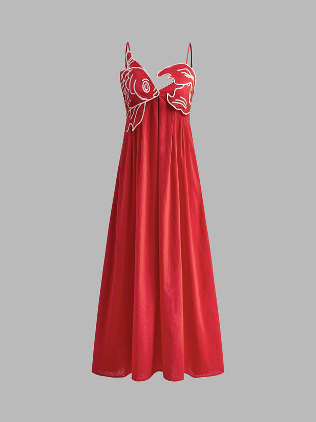 Scarlett - Besticktes halbdurchsichtiges Fischkleid