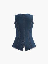 Saula - Denim Schößchenweste mit Shorts Set