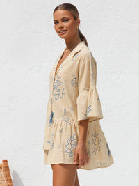 Millie - Kurzes Kleid mit Sonnenaufdruck in Übergröße