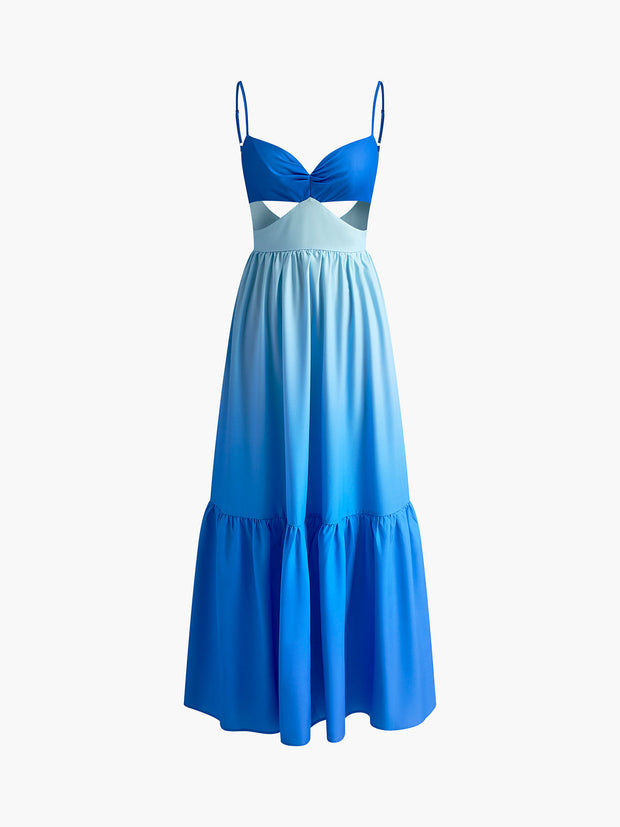 Jane - Rückenfreies langes Cami-Kleid mit Ausschnitt
