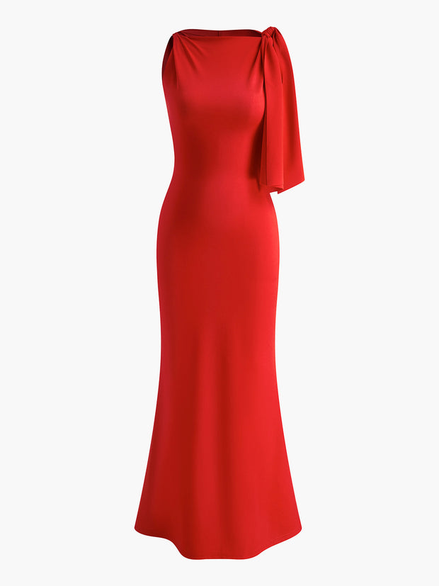 Ashley - Geliebtes geknotetes ärmelloses langes Kleid