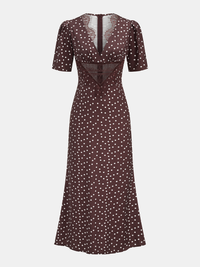 Midikleid mit Tupfen V-Ausschnitt - Mechthild
