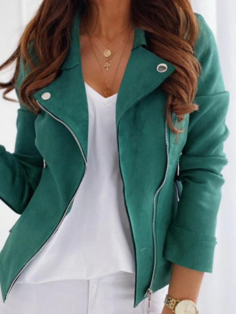 Sommerjacke in Wildlederoptik aus Kunstleder