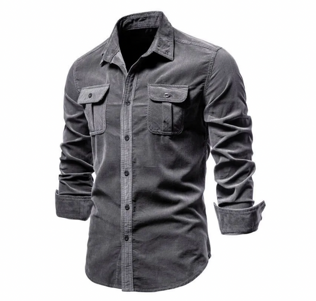 LUKAS - Elegantes Cord Hemd mit Kragen