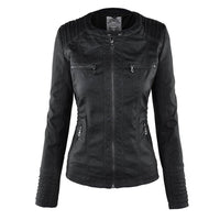 Wetterfeste Lederjacke mit Kapuze