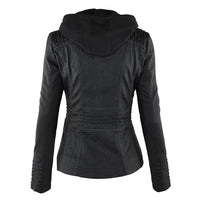 Wetterfeste Lederjacke mit Kapuze