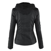 Elegante Biker-Lederjacke mit Kapuze