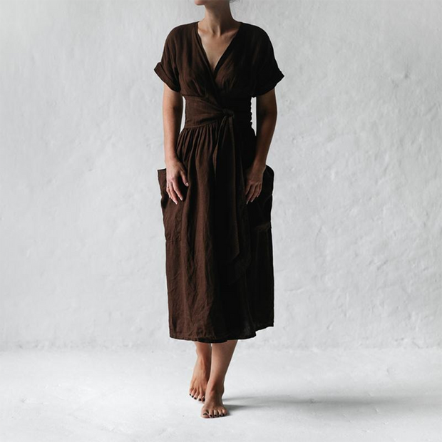 Bernice - Lässiges Kleid mit V-Ausschnitt