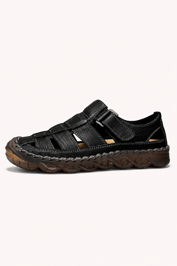 Geschlossene Herrensandalen mit Klettverschluss und dicker Sohle – Oskar