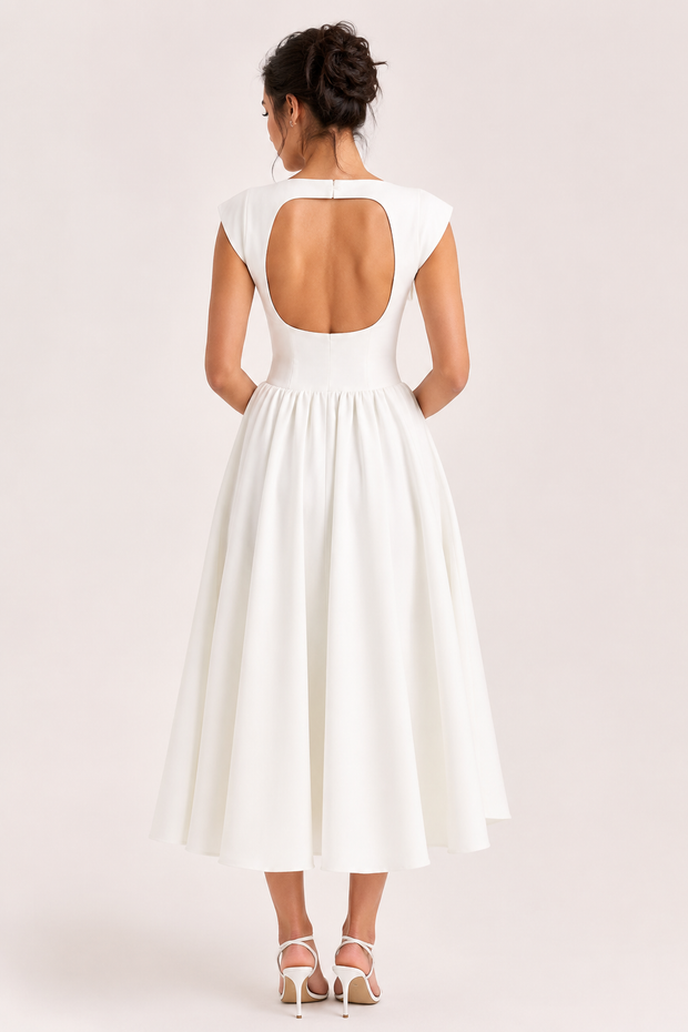 Elegantes Midi-Cocktailkleid mit weitem Rock – Alisa