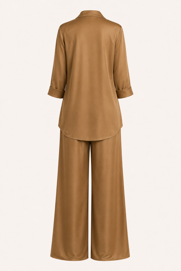 Satin-Set aus Bluse und Hose für Damen – Kerstin