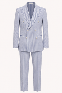 Hellblauer Herrenanzug mit Streifen im mediterranen Stil – Emil
