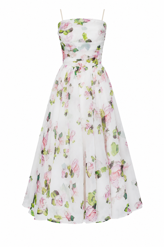 Romantisches Midikleid für Frauen mit Blumenmuster - Elira
