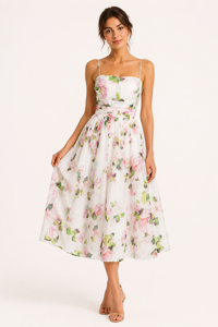 Romantisches Midikleid für Frauen mit Blumenmuster - Elira