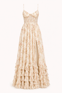 Langes elegantes geblümtes Partykleid - Elara
