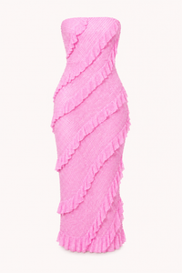Trägerloses Midikleid für Damen mit Rüschen - Yina