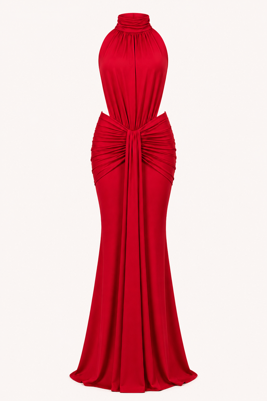 Elegantes langes Kleid mit Neckholder für Frauen - Klara